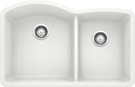 **CLEARANCE** BLC 440180 WHITE DIAMOND SERIES UNDERMOUNT DOUBLE UNEQUAL BOWL