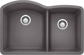 **CLEARANCE** BLC 441469 CINDER DIAMOND SERIES UNDERMOUNT DOUBLE UNEQUAL BOWL