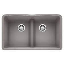 **CLEARANCE** BLC 442077 METALLIC GRAY DIAMOND SERIES UNDERMOUNT DOUBLE EQUAL BOWL (LOW DIVIDE)