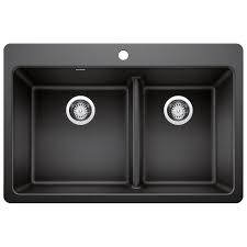 **CLEARANCE** BLC 442564 ANTHRACITE CORENCE SERIES DROP-IN/UNDERMOUNT DOUBLE UNEQUAL BOWL (LOW DIVIDE)