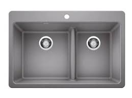 **CLEARANCE** BLC 442566 METALLIC GRAY CORENCE SERIES DROP-IN/UNDERMOUNT DOUBLE UNEQUAL BOWL (LOW DIVIDE)