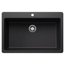 **CLEARANCE** BLC 443194 COAL BLACK LIVEN SERIES DUAL MOUNT SINGLE BOWL SILGRANIT KITCHEN SINK -