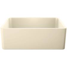 **CLEARANCE** BLC 525011 BISCUIT CERANA SERIES APRON FRONT FIRECLAY KITCHEN SINK - 30 x 19-3/16 x 10" (WxDxH)