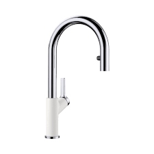 **CLEARANCE** BLC 526391 POLISHED CHROME/WHITE URBENA SERIES PULL-DOWN KITCHEN FAUCET - 1.5GPM