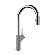 **CLEARANCE** BLC 526396 POLISHED CHROME/METALLIC GRAY URBENA SERIES PULL-DOWN KITCHEN FAUCET - 1.5GPM