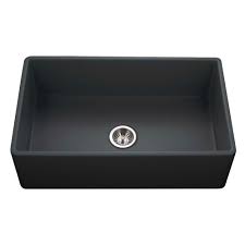 **CLEARANCE** HMT CHE-3320SA-MB MATTE BLACK CHELSEA SERIES APRON FRONT FIRECLAY SINGLE BOWL KITCHEN SINK - 33 x 20 x 9-1/4" (WxDxH)"