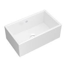 **CLEARANCE** ROH MS3018-WH WHITE SHAWS CONTEMPORARY CLASSIC SINGLE BOWL FIRECLAY APRON KITCHEN SINK