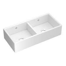 **CLEARANCE** ROH MS3918WH WHITE SHAWS SHAKER DOUBLE BOWL APRON FRONT FIRECLAY KITCHEN SINK
