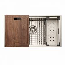 **CLEARANCE** HMT REN-16-3218S RENDEZVOUS SERIES 16 GAUGE UNDERMOUNT STAINLESS STEEL SINGLE BOWL KITCHEN SINK - INCLUDES ACCESSORIES - 31-9/16 x 17-13/16 x 9" (WxDxH)"