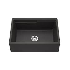 **CLEARANCE** HMT SIO-3320SAW-BL BLACK APRON FRONT SIOSTONE SINGLE BOWL KITCHEN SINK - INCLUDES ACCESSORIES - 33 x 20 x 9" (WxDxH)"