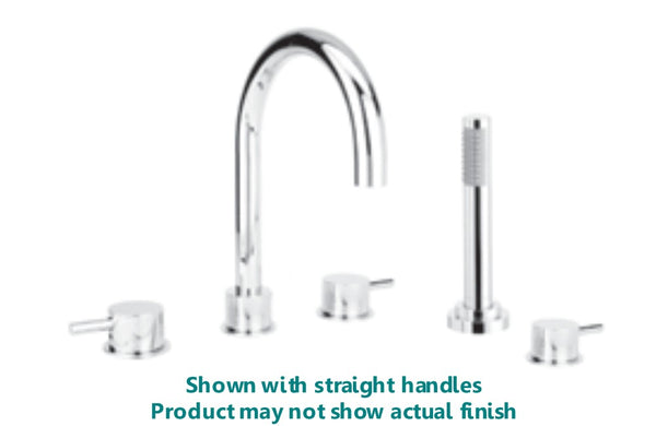 Phylrich, 230-48/015, Basic II Deck Tub Set w/ Hand Shower Knurled Handle, Satin Nickel