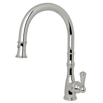Rohl U.4744STN-2 TRADITIONAL PULLDOWN KITCHEN FAUCET, 0-in L x 2.4-in W x 16-in H, Satin Nickel