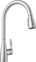 BLANCO, Stainless 442208 ATURA High Arc Pull-Down Dual Spray Kitchen Faucet, 1.5 GPM