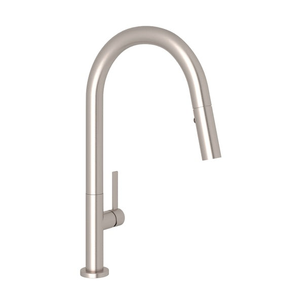 ROHL R7581LMSS-2, Modern Lux Single Hole Side Lever Pulldown Kitchen Faucet With Metal Lever, Stainless Steel