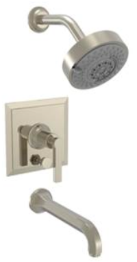 Phylrich, 501-27/015, Pressure Balance Tub and Shower Trim Hex Modern Series Lever Handle, Satin Nickel