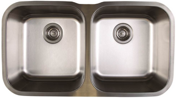 BLANCO, Stainless Steel 441020 STELLAR 50/50 Double Bowl Undermount Kitchen Sink,
