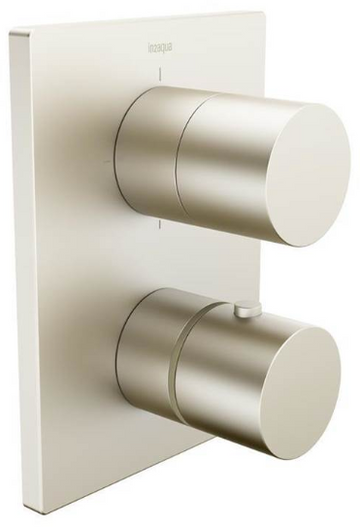 In2aqua 1212.2.20.2 Brushed Nickel Urban X Thermostatic Trim Set With Volume Control And Diverter, Brushed Nickel