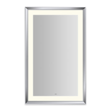 Robern YM2743RPCMD376 27 x 43" Vitality Sculpt Series Rectangular Mirror with Polished Chrome Chamfered Frame and Perimeter Lighting