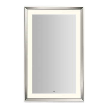Robern YM2743RPCMD3K77 27 x 43" Vitality Sculpt Series Rectangular Mirror with Polished Nickel Chamfered Frame and Perimeter Lighting