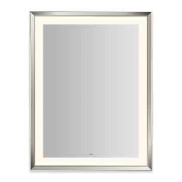 Robern YM3343RPCMD377 33 x 43" Vitality Sculpt Series Rectangular Mirror with Polished Nickel Chamfered Frame and Perimeter Lighting